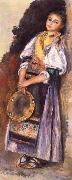 Pierre Auguste Renoir Italian woman witb Iambourine Sweden oil painting artist